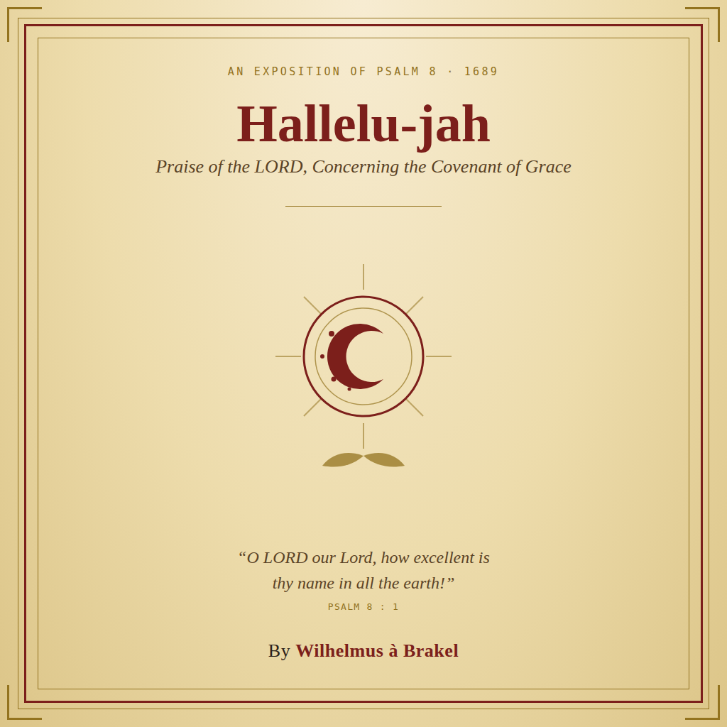 A gold and parchment book cover with a crescent moon and stars, titled Hallelu-jah.