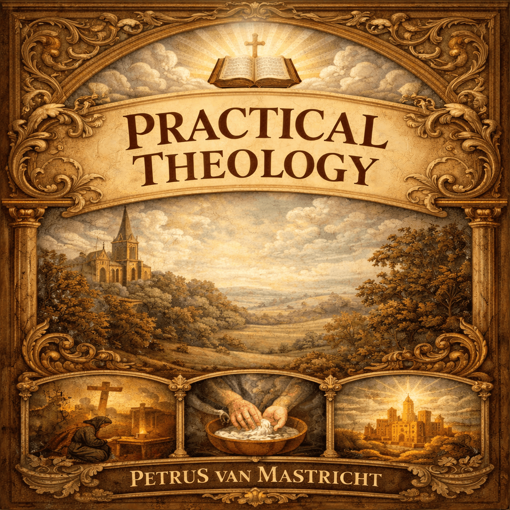 An old style art cover that says practical theology.