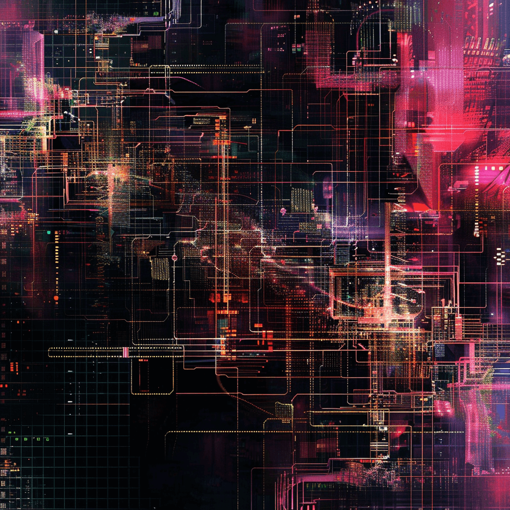 Digital art of lines of code.